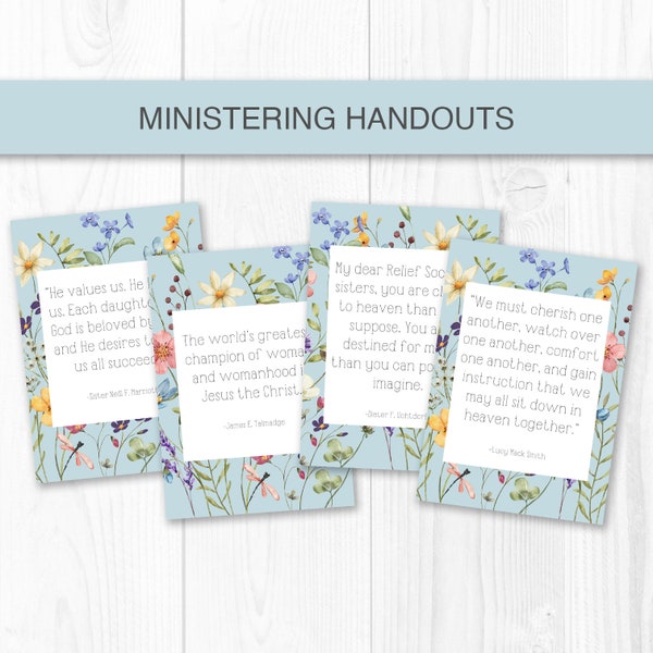 Relief Society, Ministering Notes LDS, Ministering Assignments, Ministering Gifts, LDS Printable, Relief Society Printable, Ministering LDS