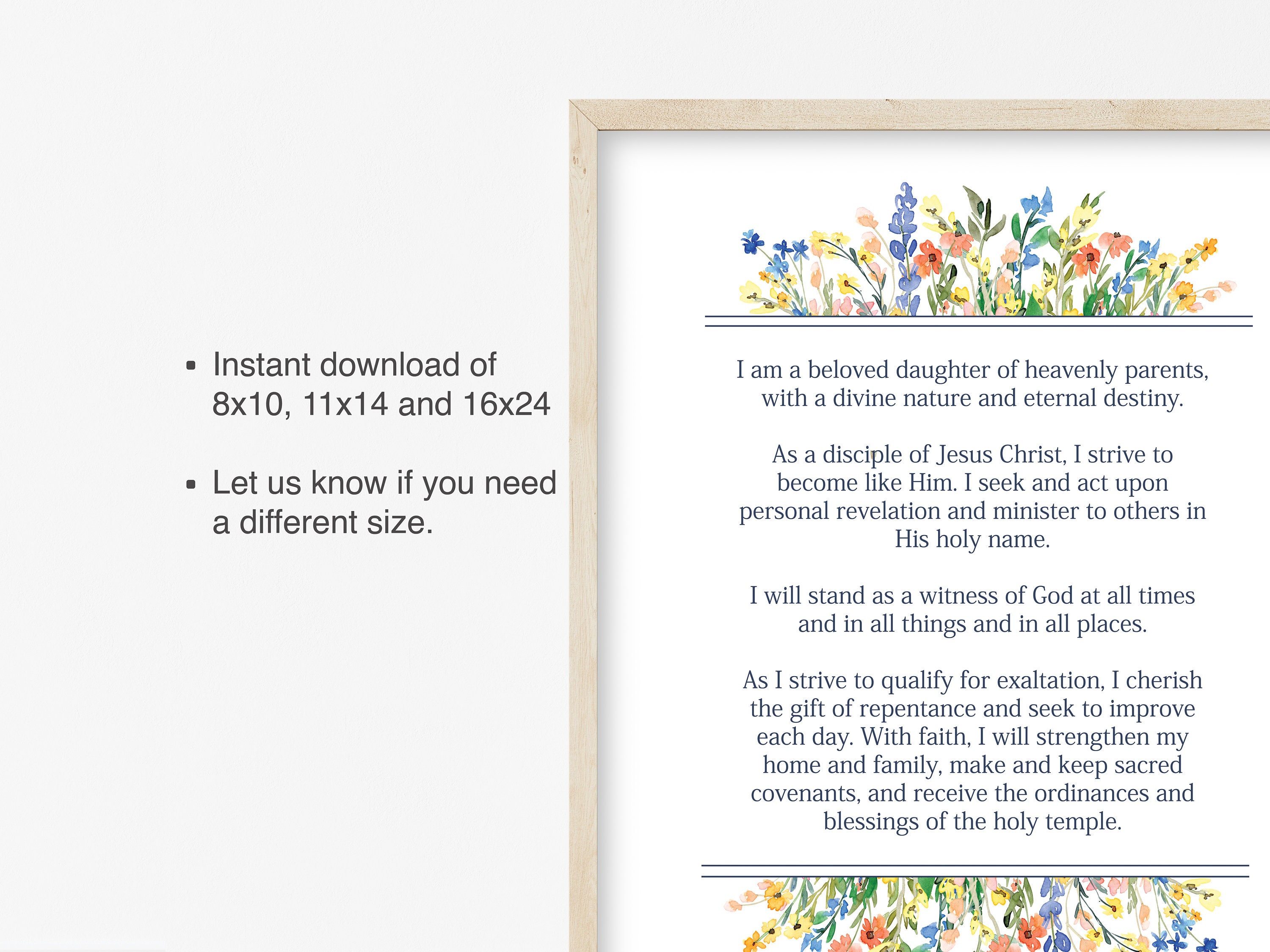 LDS Young Women Theme, Poster, LDS Art, Lds Printable, Lds Wall Décor ...
