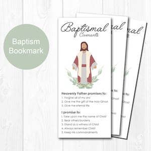 LDS Baptism Bookmark, LDS Primary Handout, Lds Baptism Gift, Baptism Print, Sunday Lesson