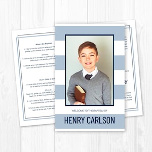 Editable LDS Baptism Program Boy, LDS Baptism Program, LDS Baptism, Baptism Program Lds, Baptism Program Lds Boy, Summer Baptism, Stripes