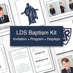 LDS Baptism Program, Editable LDS Baptism Program Boy, LDS Baptism Invitation, Baptism Program Lds, Baptism Bundle, Baptism Invitation Lds