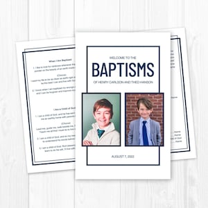 LDS Baptism Program, LDS Baptism Program Boy, LDS Baptism Combined Program, Joint Boy Baptism Program, Minimalist Lds Baptism Program