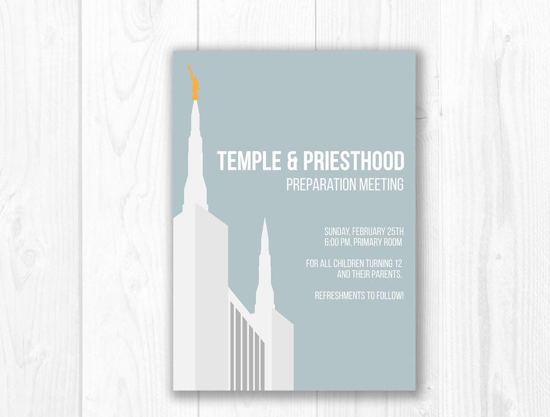 Temple and Priesthood Preparation Meeting, LDS Primary Template, Temple ...
