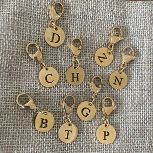 Personalised Initial Letter Gold Collar Name Tag Charms for Cat Kitten Puppy Dog Pet