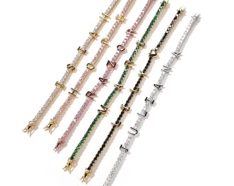 Personalized Crystal Name Bracelet – Custom Birthstone Jewelry, Gift Boxed