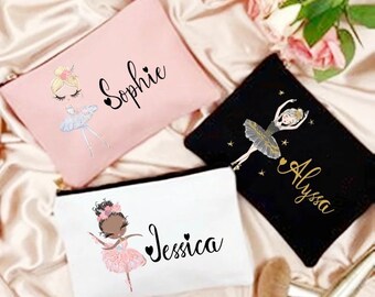 Personalised Custom Name Dancer & Ballerina Pouch / Pencil Case