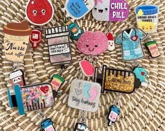 Glitter Badge Reel | Nurse ID Holder, Medical Student Gift, Doctor Clip
