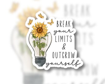 Break your limits & outgrow yourself - Motivational - Sticker - Magnet