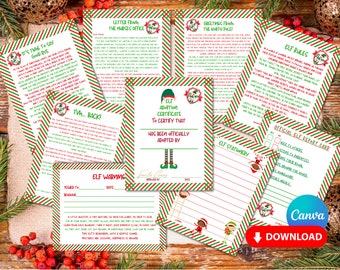 Editable Christmas Elf pack. Welcome letter. Adoption Certificate. Nurses letter. Elf Warning. Report card. I'm Back letter. Elf Rules.