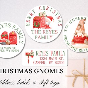 Gnome Christmas stickers - Address labels - gift tags