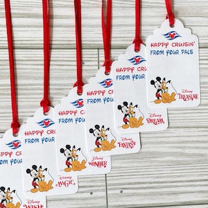 Disney Mickey and Pluto Cruise  ship gift tag, fe gift tag, cabin gift tag set of 9