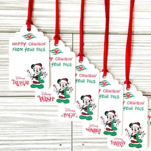 Disney Cruise Christmas Mickey gift tag, fe gift tag, cabin gift tag set of 9