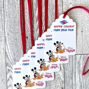 Disney Mickey and Pluto Cruise  ship gift tag, fe gift tag, cabin gift tag set of 9