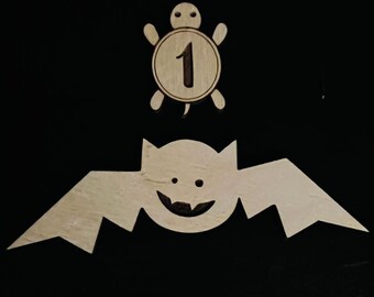 Smiling Bats | Laser Cut Wood Bat Decor | Wood Bat Cut Outs | Halloween Bats | Halloween Decor | Halloween DIY Crafts | Engraved Cute Bats