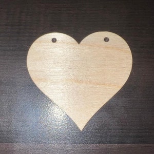 Wood Heart Cutout with Two Holes | Wood Heart DIY Projects | Valentines Day Hearts | Laser Cut Wood Confetti | Valentines Party Decor Custom