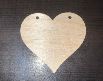 wood shapes craft blank shape x1 WOODEN HAPPY BIRTHDAY HEART  11cm 