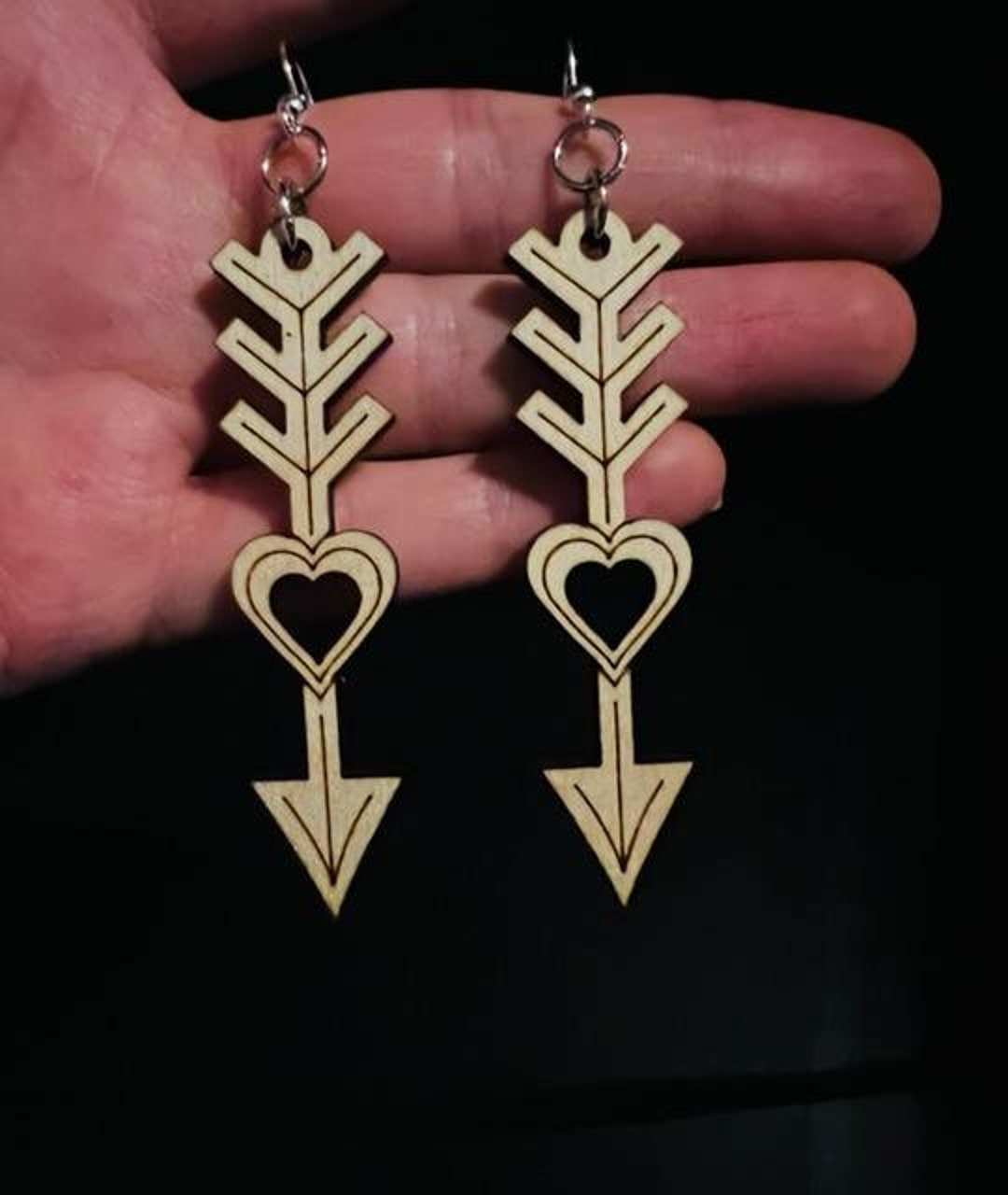Love and Heart Arrow Dangle Earrings