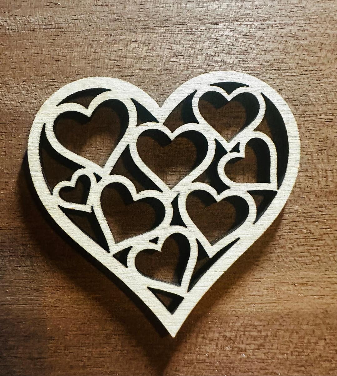 Wood Heart Cutout Hearts Within Heart Laser Cut Decor Etsy