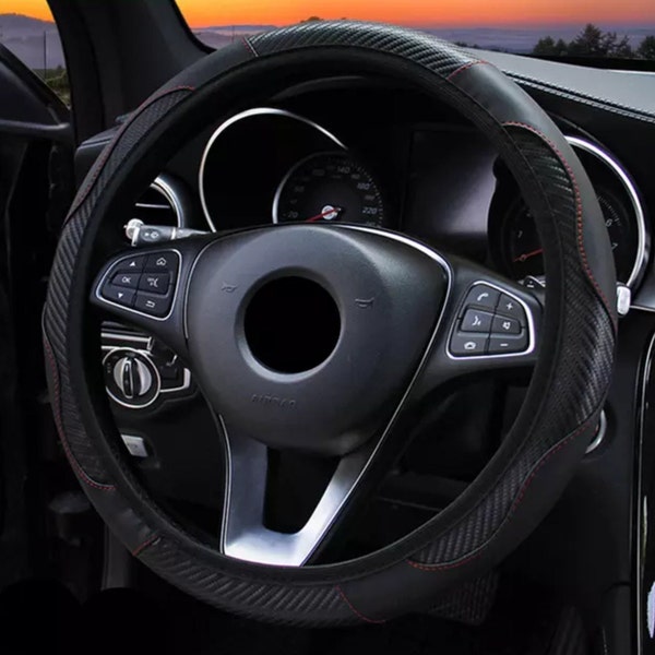 PU Leather Anti-Slip Car Steering Wheel Cover