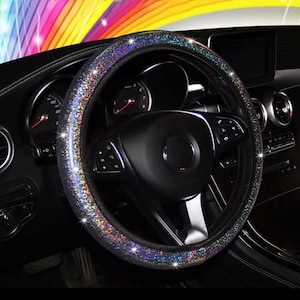 Sparkly Black Steering Wheel Cover