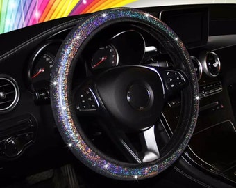 Sparkly Black Steering Wheel Cover