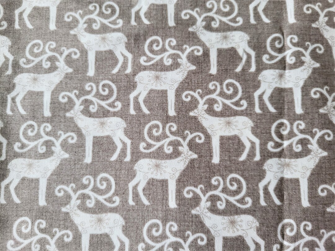Christmas Fabric, Reindeer, Set of 3 Coupons of Different Sizes Etsy