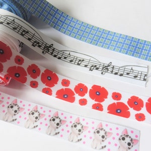 treccia, nastro, grosgrain, larghezza 22mm, diverse fantasie, vendita al metro