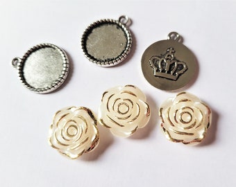 Lot De 5 Supports Cabochon Hibou Argenté Pour Cabochons 20 Mm - À Customiser