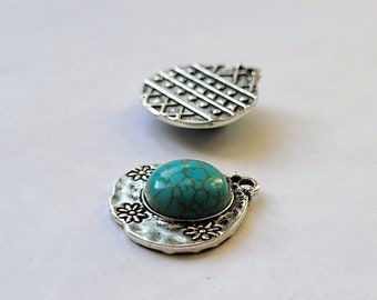 silver and turquoise charms