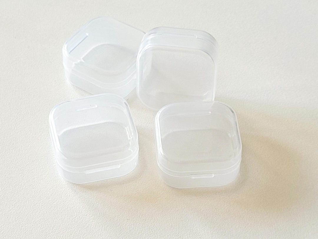 Square Box Transparent Set of 4 Small Square Transparent Plastic Boxes, 35 X 35 X 18 Mm ...