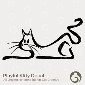 Playful Kitty Decal/Cat/ Decals/Vinyl Decal/Cat Decor/Car Decals/Cat Lover Gift/Joyful Cat Design/Happy Cat Decal/Illustration/Kitty Sticker