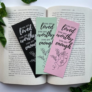 Signet d'affirmation positive : amour de soi, cadeau de lecteur respectueux de l'environnement, choix de couleurs