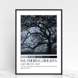 Impresión de Cumbres Borrascosas / Arte del libro de Emily Brontë / Póster ecológico / Cita clásica / Regalo literario para lectores / Decoración sostenible