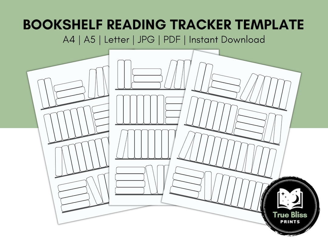 Bookshelf Reading Tracker Template | Journal Printable | 50 Books ...