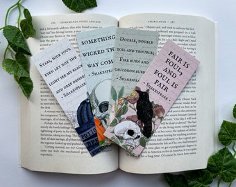 Macbeth Bookmarks: William Shakespeare Quotes, Book Lover, Eco Friendly Reader Gift, Dark Academia