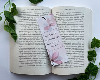 Oscar Wilde Bookmark: Floral, Inspirational Quote, Eco Friendly Reader Gift
