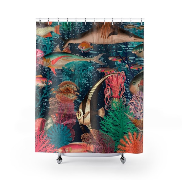 Fish Shower Curtain Etsy