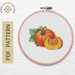Pumpkins Cross Stitch Pattern PDF, Thanksgiving Day Cross Stitch Chart Instant Download, Autumn Cross Stitch Pattern