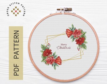 Modèle de point de croix cadre PDF, Border Cross Stitch PDF, Point de croix moderne, Conception facile de point de croix compté