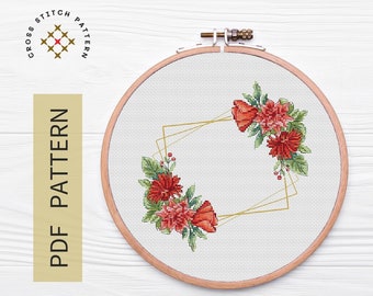 Frame Cross Stitch Pattern PDF, Border Cross Stitch PDF, Modern Cross Stitch, Easy Counted Cross Stitch Design