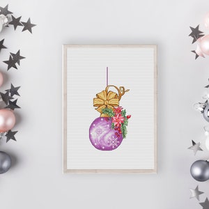 Christmas Ball Cross Stitch Pattern PDF, Christmas Pattern Embroidery, Holiday Cross Stitch DMC, Chart Printable PDF Instant Download image 2