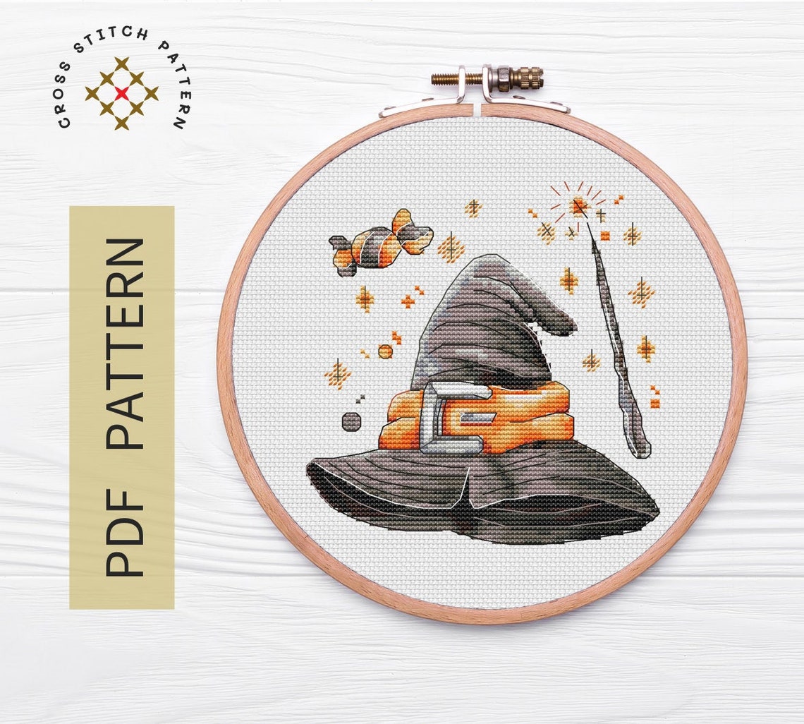 Wizarding Cross Stitch Pattern, Instant Download PDF, Counted Cross ...