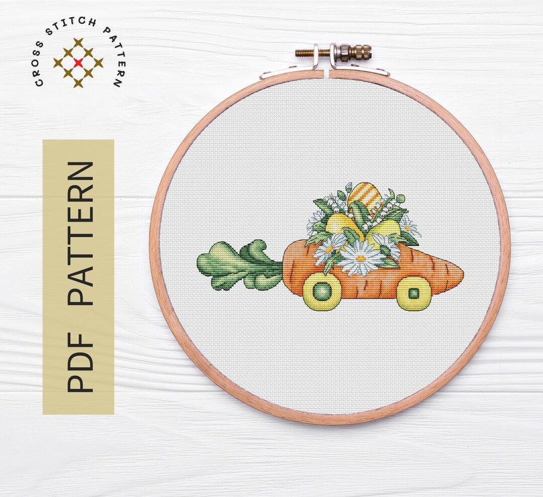Easter Cross Stitch Pattern PDF, Easter Flowers Eggs Cross Stitch ...