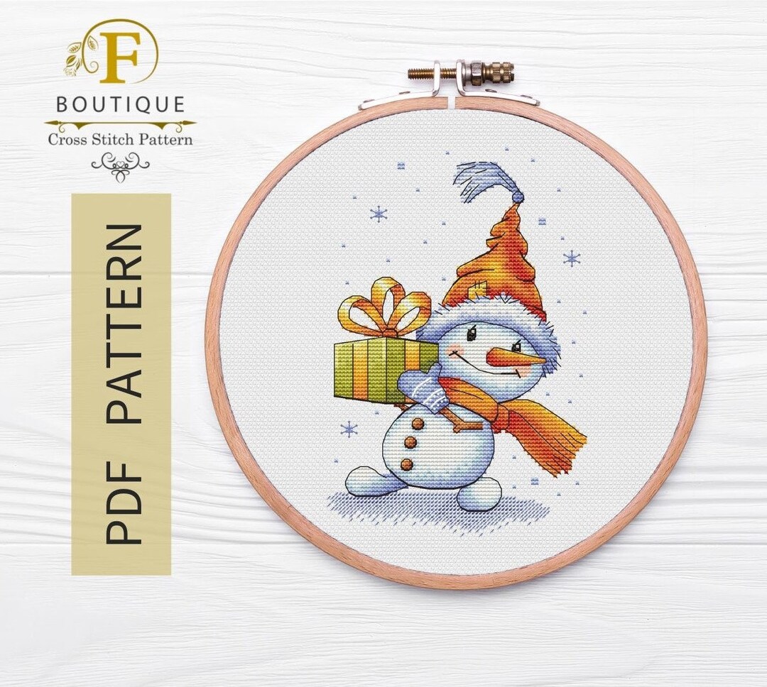 Snowman Cross Stitch Pattern Counted Cross Stitch Patterns Etsy