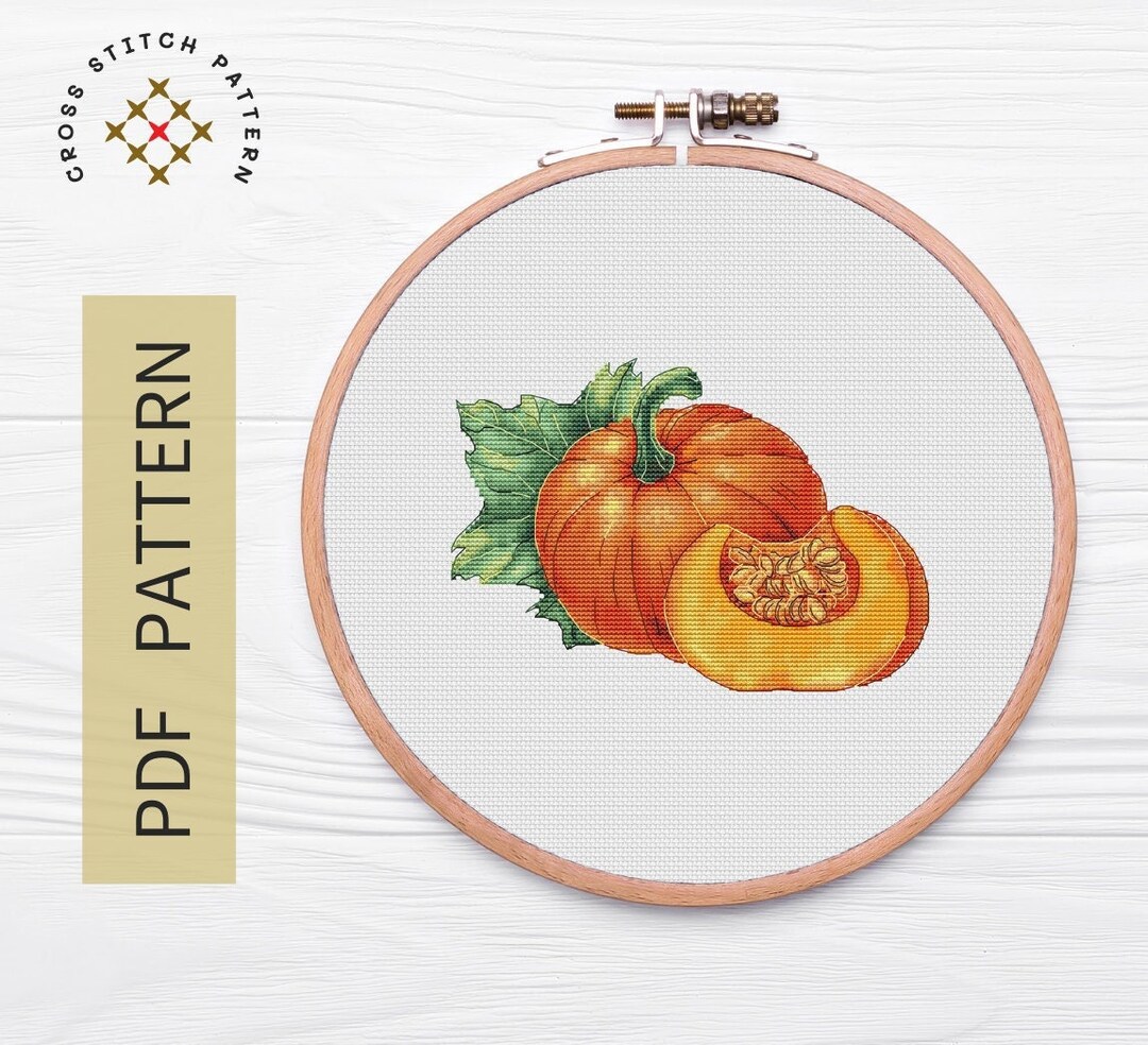 Pumpkins Cross Stitch Pattern PDF, Thanksgiving Day Cross Stitch Chart ...