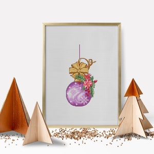 Christmas Ball Cross Stitch Pattern PDF, Christmas Pattern Embroidery, Holiday Cross Stitch DMC, Chart Printable PDF Instant Download image 4