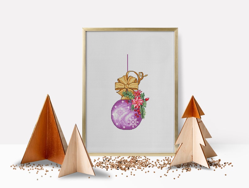 Christmas Ball Cross Stitch Pattern PDF, Christmas Pattern Embroidery, Holiday Cross Stitch DMC, Chart Printable PDF Instant Download image 4