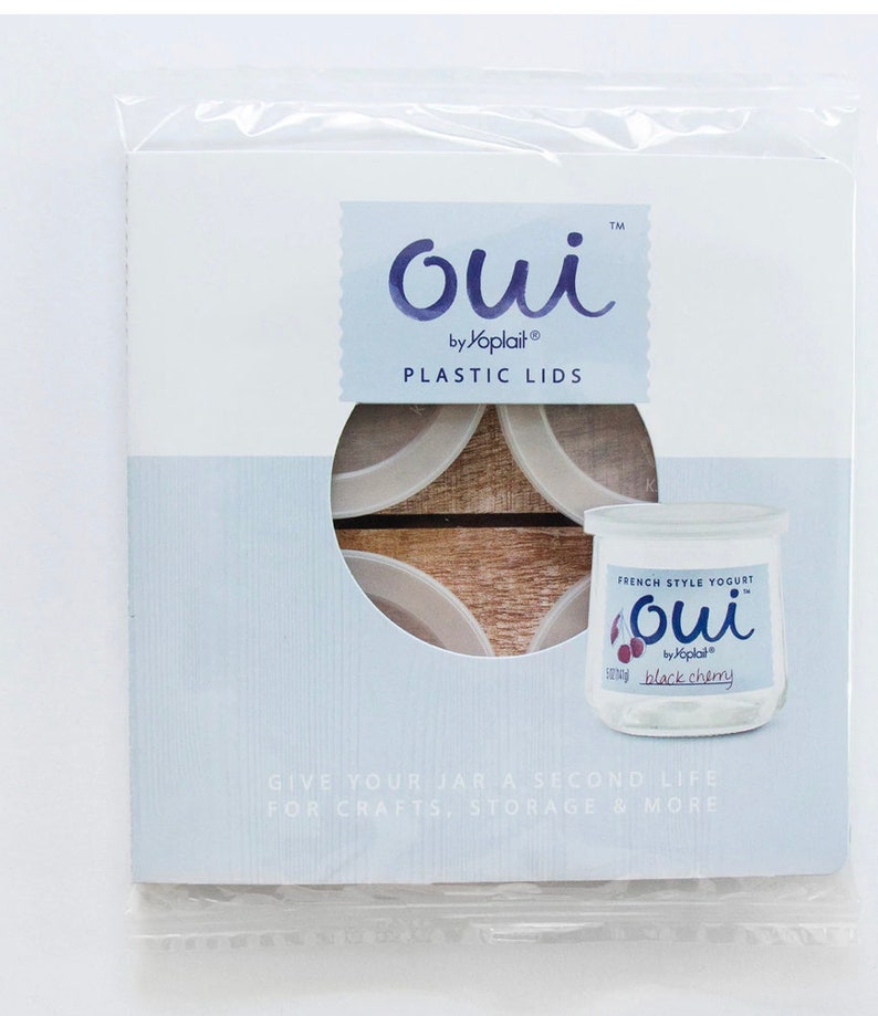 Oui Yoplait Lids for Jars 4pack Blue or Clear Crafting Etsy