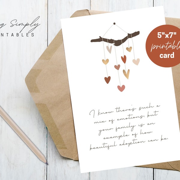 Adoption Card || 5" x 7" Card | Instant Download | Digital Card | Digital Print | Printable Card