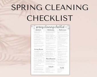 Spring Cleaning Checklist, cleaning schedule, deep cleaning, cleaning planner, house cleaning, cleaning list, printable checklist